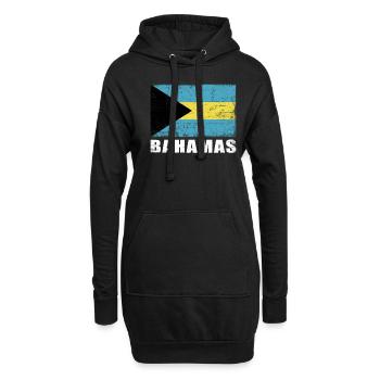 Bahamas Flag Grunge Bahamas Flag - Sweat-shirt à capuche long Femme - noir - Devant