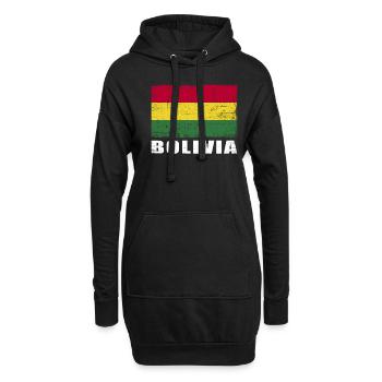 Bolivie Drapeau Grunge Bolivie Drapeau - Sweat-shirt à capuche long Femme - noir - Devant