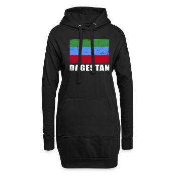 Drapeau du Daghestan Grunge Drapeau du Daghestan - Sweat-shirt à capuche long Femme - noir - Devant