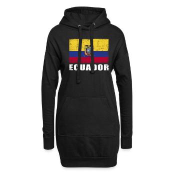Drapeau de l’Équateur Grunge Drapeau de l’Équateur - Sweat-shirt à capuche long Femme - noir - Devant