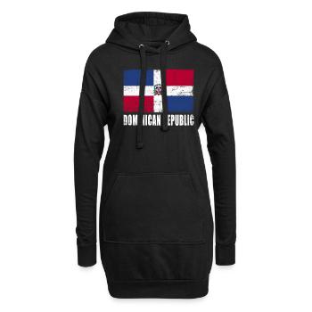 Dominikanische Republik Flagge - Hoodie-Kleid - Schwarz - Vorne