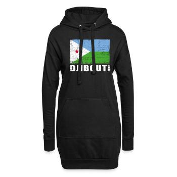 Dschibuti Flagge Grunge Dschibuti Fahne - Hoodie-Kleid - Schwarz - Vorne