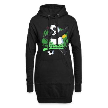 Brasilien Fußball - Hoodie-Kleid - Schwarz - Vorne