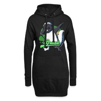 Brésil Football - Sweat-shirt à capuche long Femme - noir - Devant