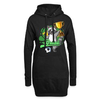 Brésil Football - Sweat-shirt à capuche long Femme - noir - Devant