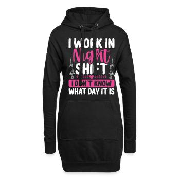 Drôle d’infirmière Appréciation Humour Infirmière de nuit - Sweat-shirt à capuche long Femme - noir - Devant