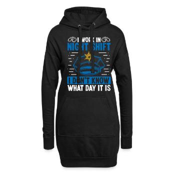 Policeman Work in Night Shift Police Officer - Hoodie Dress - black - Front