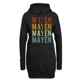 Mayen Stadt Retro Vintage - Hoodie-Kleid - Schwarz - Vorne