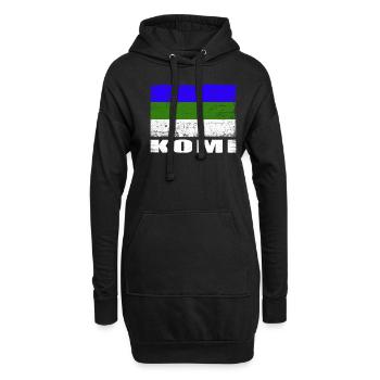 Drapeau Komi Grunge Drapeau Komi - Sweat-shirt à capuche long Femme - noir - Devant