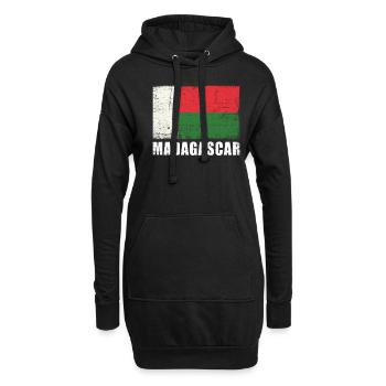 Madagascar Flag Grunge Madagascar Flag - Sweat-shirt à capuche long Femme - noir - Devant