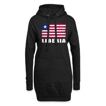 Drapeau du Libéria Grunge Drapeau du Libéria - Sweat-shirt à capuche long Femme - noir - Devant