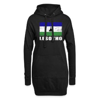 Lesotho Flagge Grunge Lesotho Fahne - Hoodie-Kleid - Schwarz - Vorne