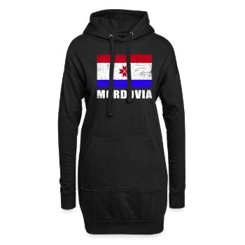 Mordovia Flag Grunge Mordovia Flag - Sweat-shirt à capuche long Femme - noir - Devant