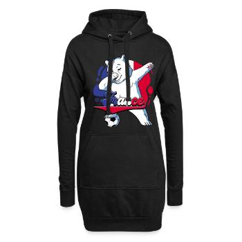 Frankreich Fußball - Hoodie-Kleid - Schwarz - Vorne