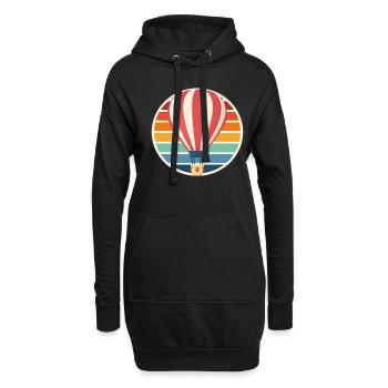 Montgolfière Vol rétro Montgolfière - Sweat-shirt à capuche long Femme - noir - Devant