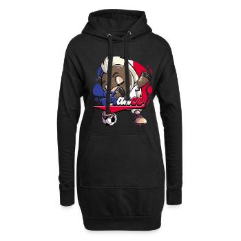 Frankreich Fußball - Hoodie-Kleid - Schwarz - Vorne