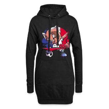 Frankreich Fußball - Hoodie-Kleid - Schwarz - Vorne