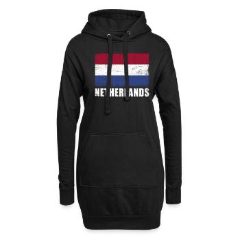 Niederlande Flagge Grunge Niederlande Fahne - Hoodie-Kleid - Schwarz - Vorne