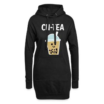 Cu-Tea Bubble Tea Boba Tea Shirt Cadeau - Sweat-shirt à capuche long Femme - noir - Devant