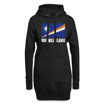 Drapeau des Îles Marshall Grunge Drapeau des Îles Marshall - Sweat-shirt à capuche long Femme - noir - Devant