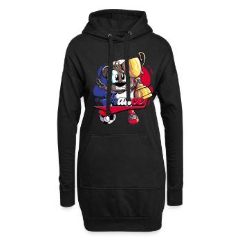 Frankreich Fußball - Hoodie-Kleid - Schwarz - Vorne
