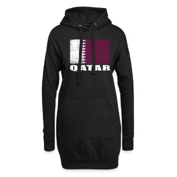 Katar Flagge Grunge Katar Fahne - Hoodie-Kleid - Schwarz - Vorne