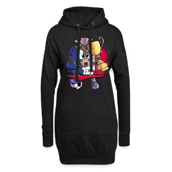 Frankreich Fußball - Hoodie-Kleid - Schwarz - Vorne