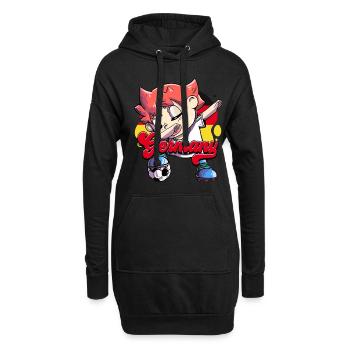 Deutschland Fußball - Hoodie-Kleid - Schwarz - Vorne