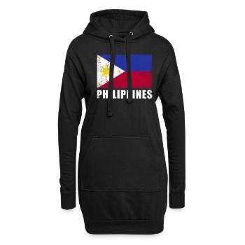 Philippinen Flagge Grunge Philippinen Fahne - Hoodie-Kleid - Schwarz - Vorne