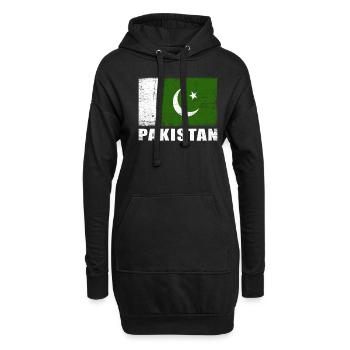 Drapeau du Pakistan Grunge Drapeau du Pakistan - Sweat-shirt à capuche long Femme - noir - Devant