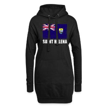 Saint Helena Flag Grunge Saint Helena Flag - Sweat-shirt à capuche long Femme - noir - Devant
