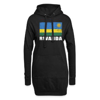 Ruanda Flagge Grunge Ruanda Fahne - Hoodie-Kleid - Schwarz - Vorne