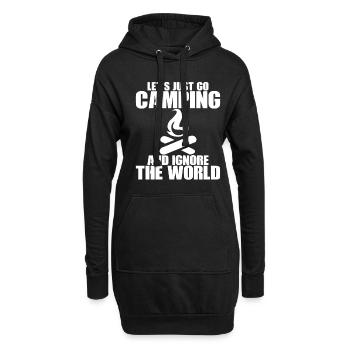 Let's Just Go Camping And Ignore The World - Hoodie-Kleid - Schwarz - Vorne