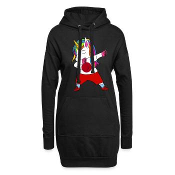 Cadeau de dabbing de football au Japon - Sweat-shirt à capuche long Femme - noir - Devant