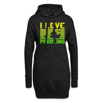 I love paddling - Hoodie-Kleid - Schwarz - Vorne