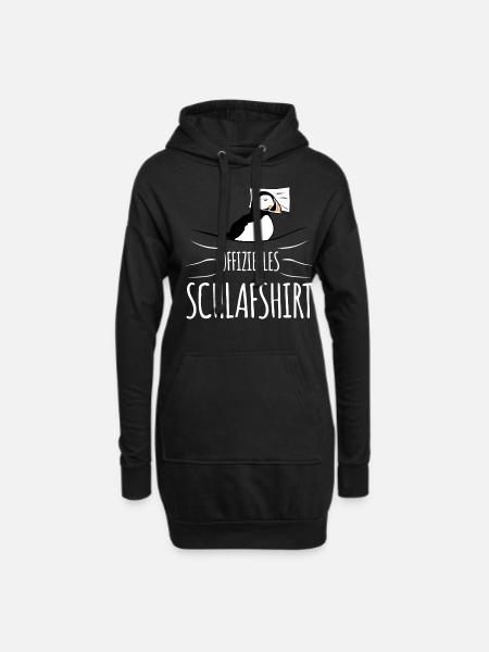 Puffin Puffins Schlafshirt - Hoodie-Kleid - Schwarz