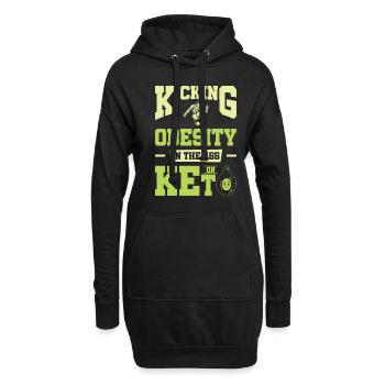 Keto-Diät Ketogene Ernährung Diätassistent - Hoodie-Kleid - Schwarz - Vorne