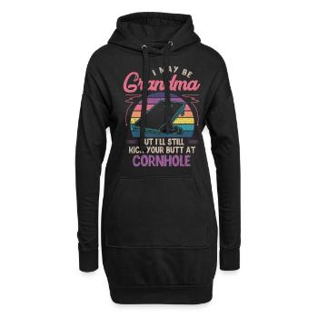 Cornhole, Sitzsack, Sitzsack Werfen - Hoodie-Kleid - Schwarz - Vorne