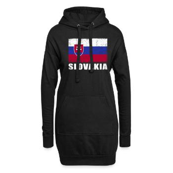Slowakei Flagge Grunge Slowakei Fahne - Hoodie-Kleid - Schwarz - Vorne