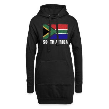 Afrique du Sud Flag Grunge Drapeau de l’Afrique du Sud - Sweat-shirt à capuche long Femme - noir - Devant