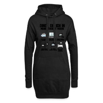 Huhn Hühner - Hoodie-Kleid - Schwarz - Vorne