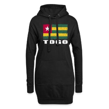 Togo Flagge Grunge Togo Fahne - Hoodie-Kleid - Schwarz - Vorne