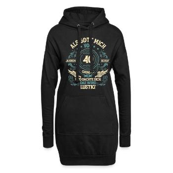 Als Gott mich vor 40 Jahren 40. Geburtstag - Hoodie-Kleid - Schwarz - Vorne