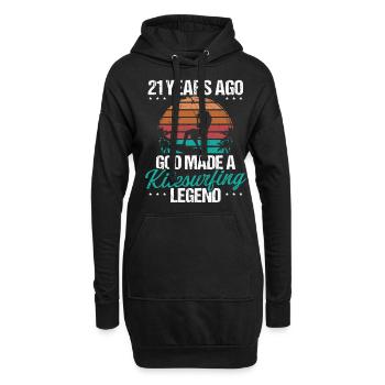 21 Birthday Kitesurf Legend Kiteboard 21 Year Old - Hoodie-Kleid - Schwarz - Vorne