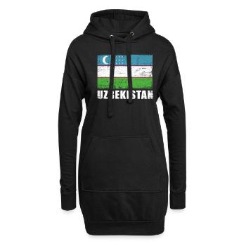 Usbekistan Flagge Grunge Usbekistan Fahne - Hoodie-Kleid - Schwarz - Vorne