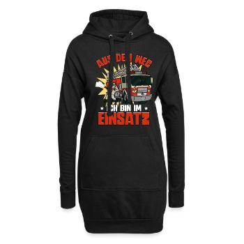 Aus Dem Weg Ich Bin Im Einsatz Feuerwehr - Hoodie-Kleid - Schwarz - Vorne