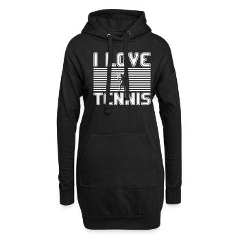 I love tennis - Hoodie-Kleid - Schwarz - Vorne