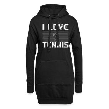 I love tennis - Hoodie-Kleid - Schwarz - Vorne