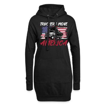 Chauffeur de camion - Truckers Move America - Sweat-shirt à capuche long Femme - noir - Devant