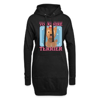 Yorkshire Terrier Maman Chien Propriétaire Cadeau - Sweat-shirt à capuche long Femme - noir - Devant